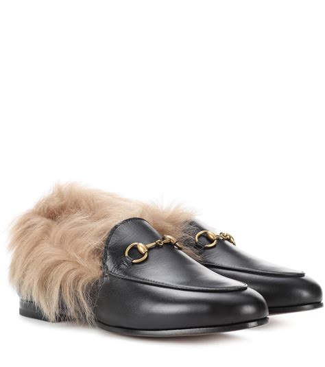 gucci black vegas loafers|gucci fur loafers women's.